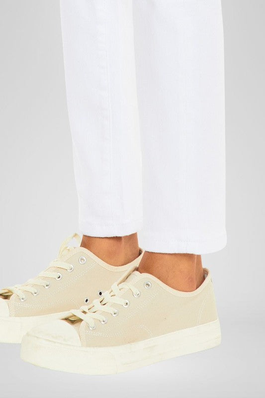 Kancan High Rise Slim White Straight Leg Jeans
