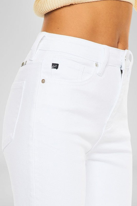 Kancan High Rise Slim White Straight Leg Jeans