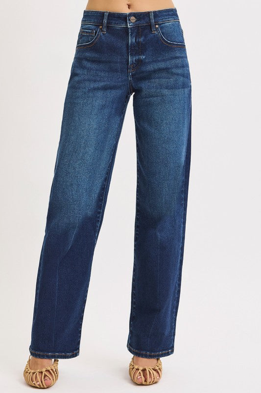Blue jeans on a plain background