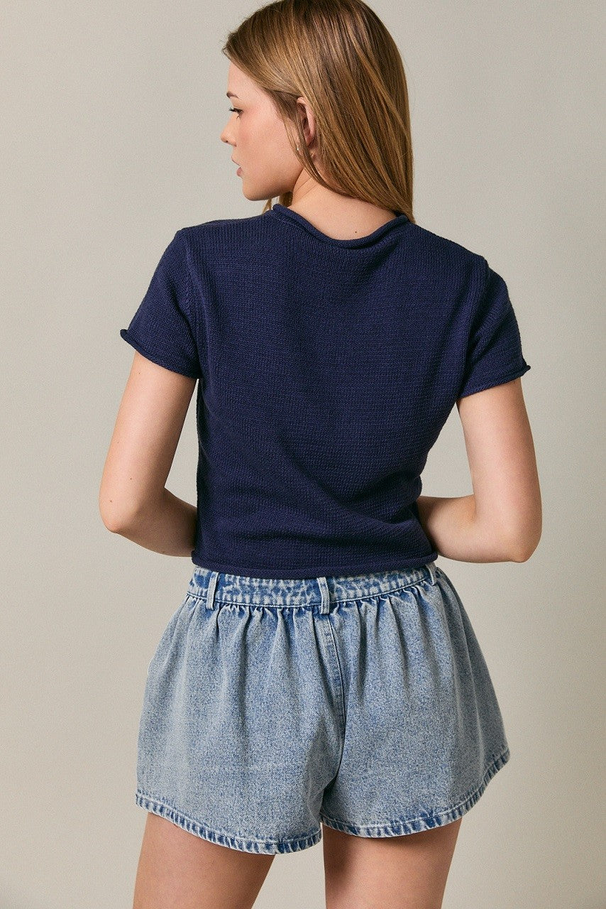 The Bella Short Sleeve Sweater Top