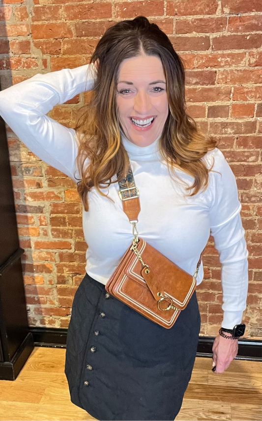 Going Places Vegan Leather Crossbody Bag