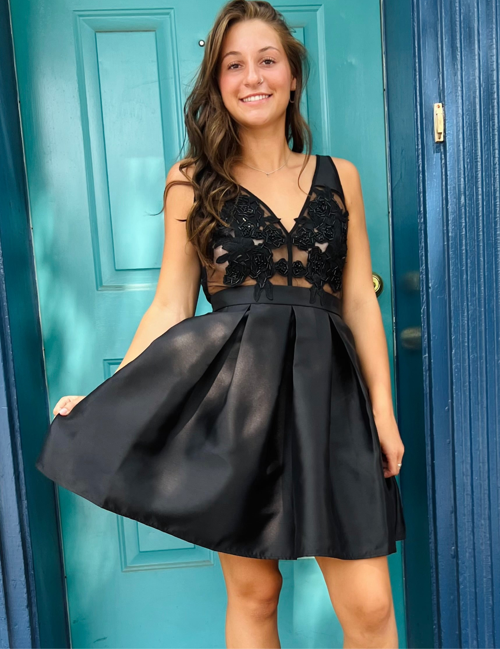 Striking Sensation Black Homecoming Dress