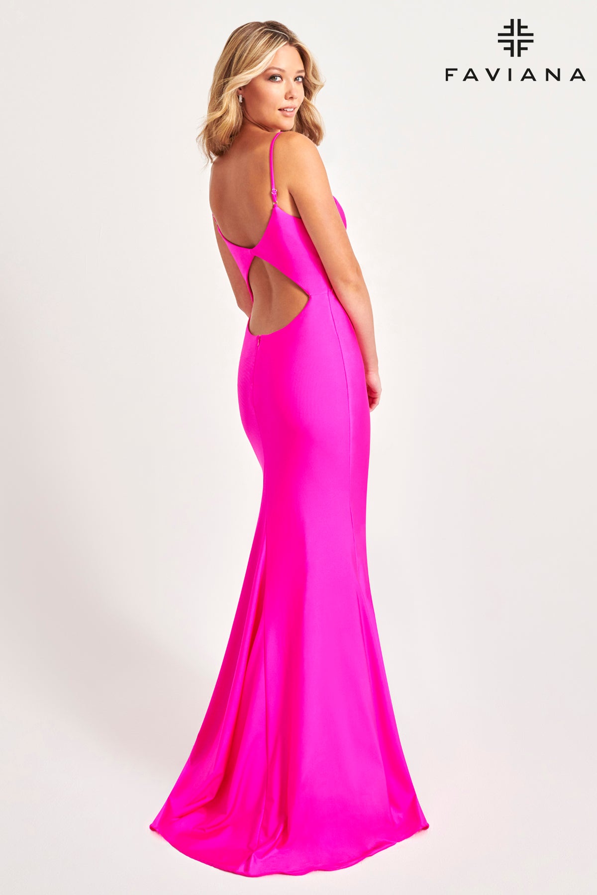 Hot Pink Mermaid Prom Dress With Open Back