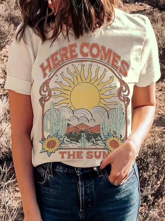 Apricot Here Comes the Sun Graphic Tee
