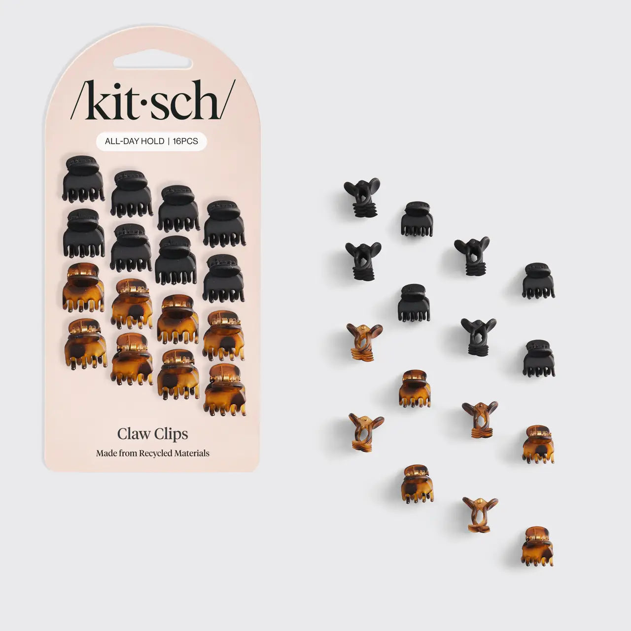Kit-sch claw clips packaging with multiple clips displayed on a white background