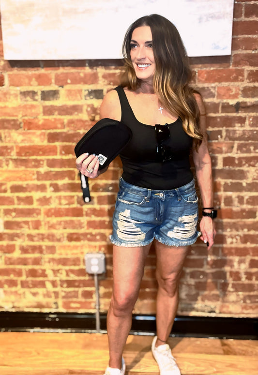 KanCan Midrise Denim Boyfriend Shorts