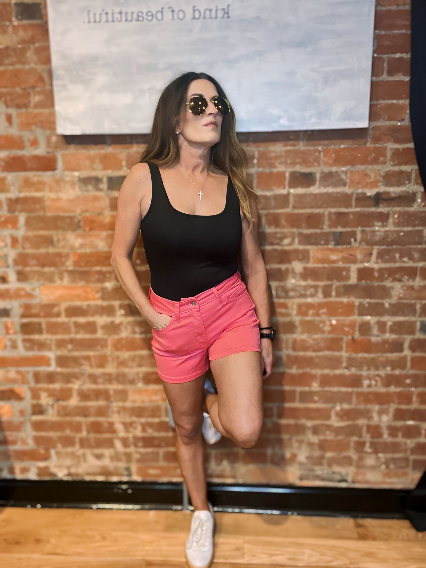 Zenana High Rise Color Denim Shorts