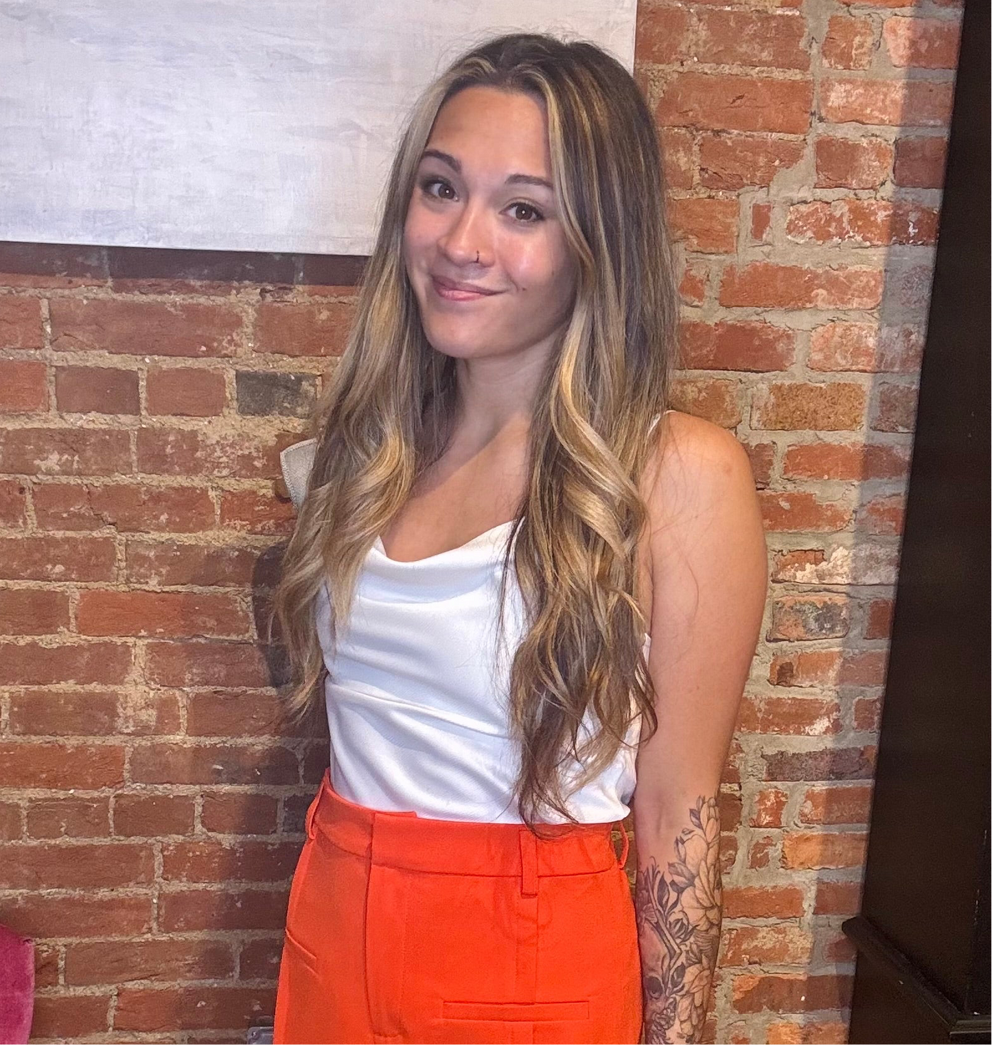 It's A Martini Date Satin Cowl Neck Cami Top