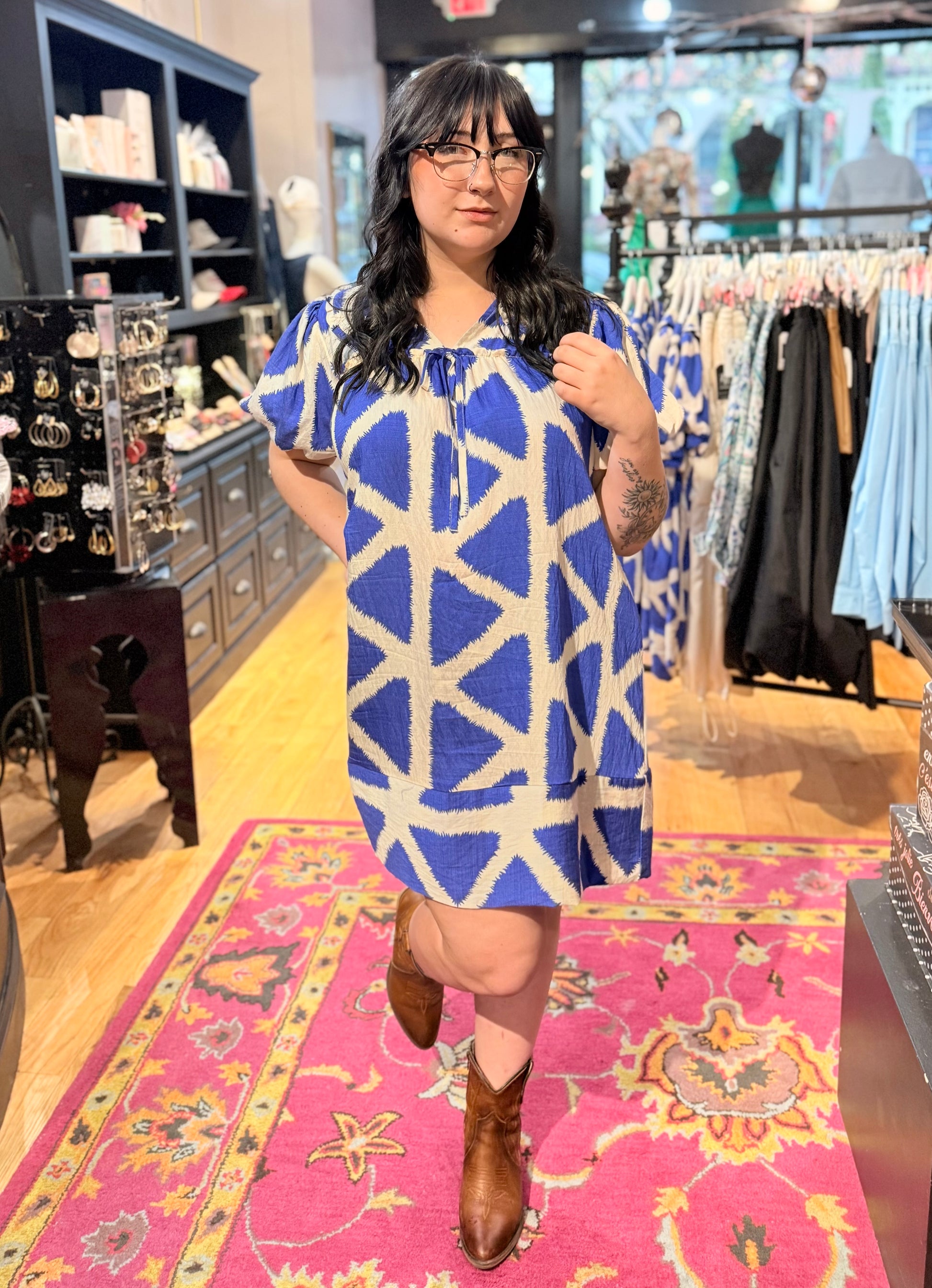 Blue Peter Pan Collar Mini Dress