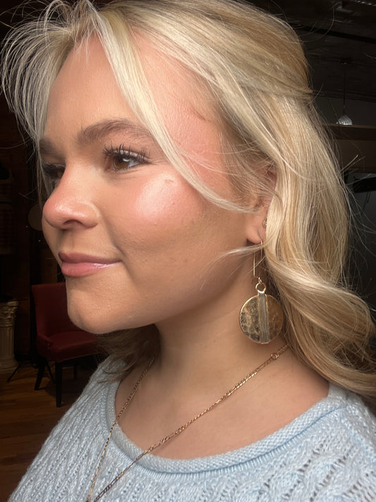 Exquisite Gold Dangle Disc Earrings