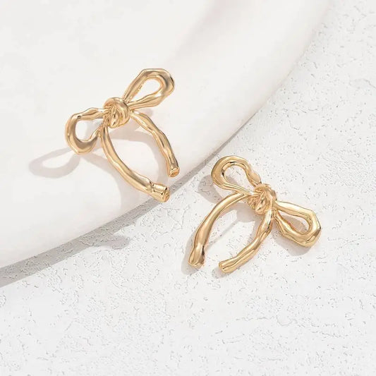 Gold Bow Earrings