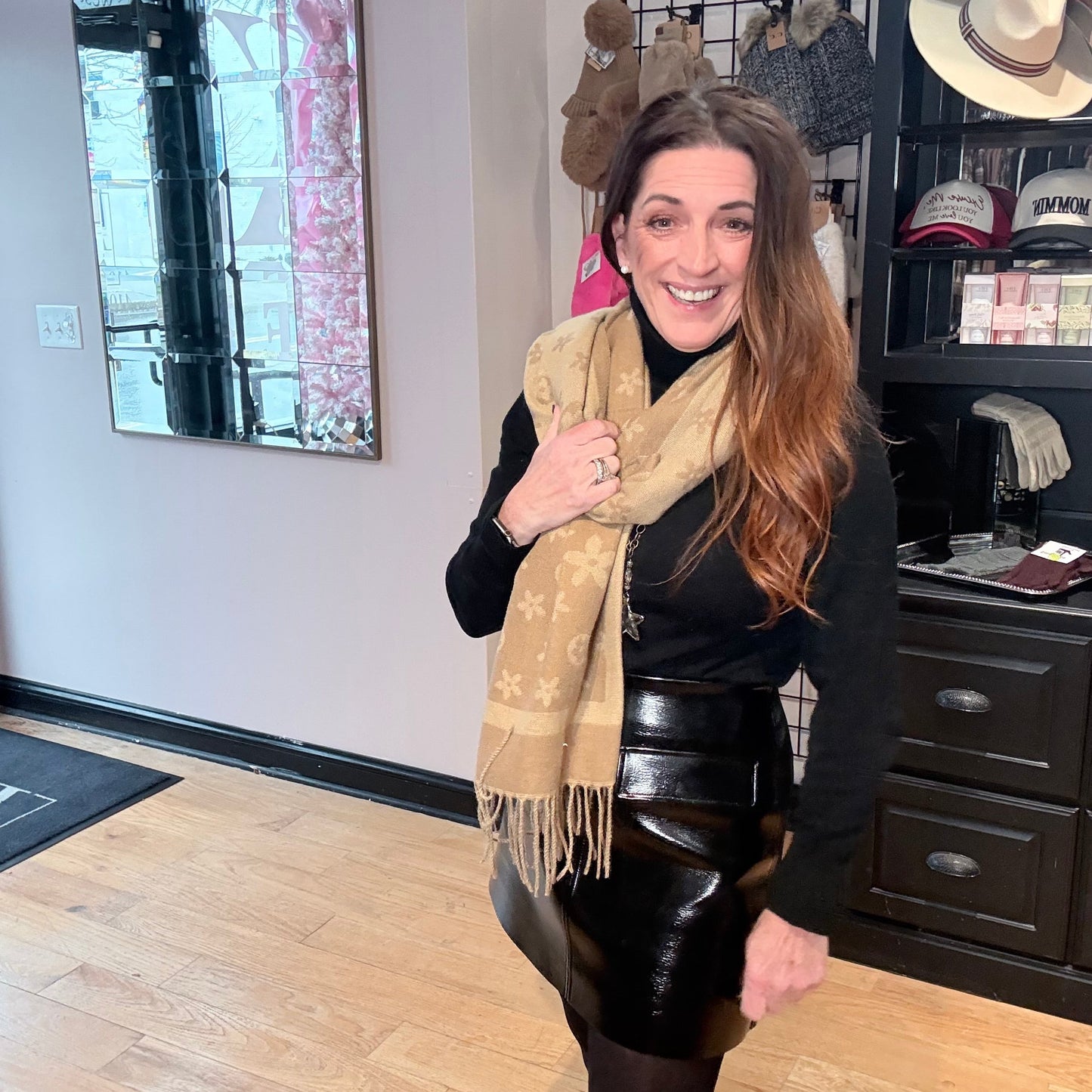 Designer Inspired Monogram Pattern Scarf