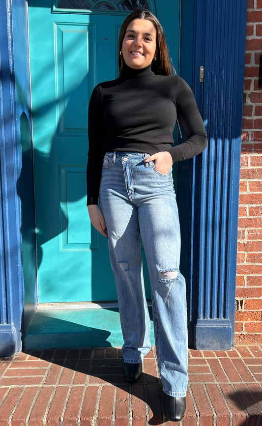 Kancan 90's Wide Leg Straight Jeans