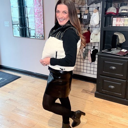 Wintertime Crush Reversible Leather Sherpa Vest