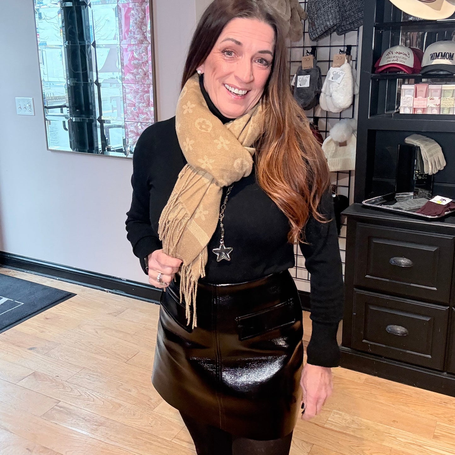 Designer Inspired Monogram Pattern Scarf