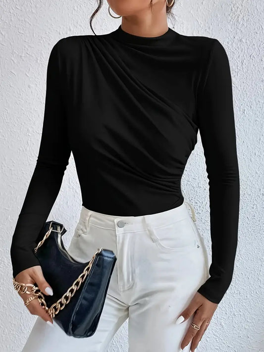 Easy To Wow Long Sleeve Ruched Bodysuit