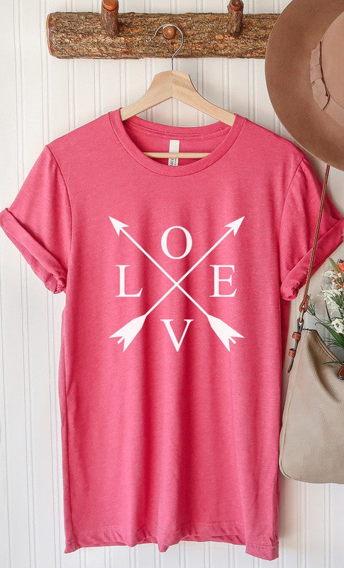 Canvas Red Love and Arrows Graphic Tee