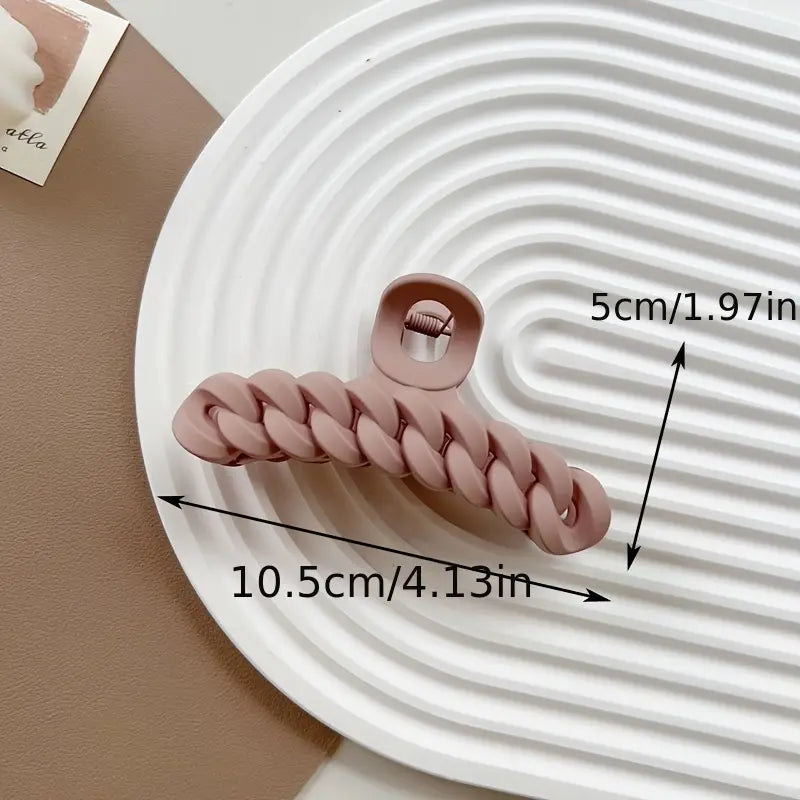 Pink Plastic Twist Claw Clip