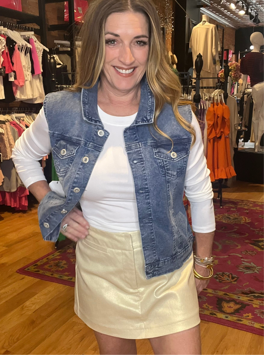Irresistible Edge Metallic Mini Skirt