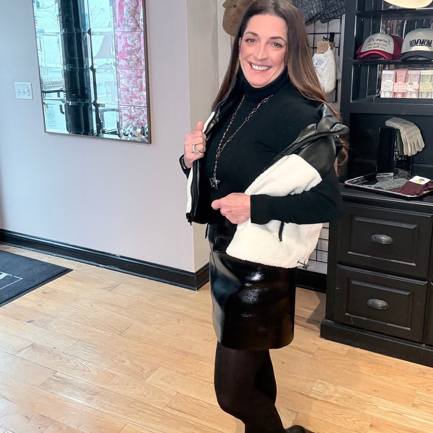 Wintertime Crush Reversible Leather Sherpa Vest