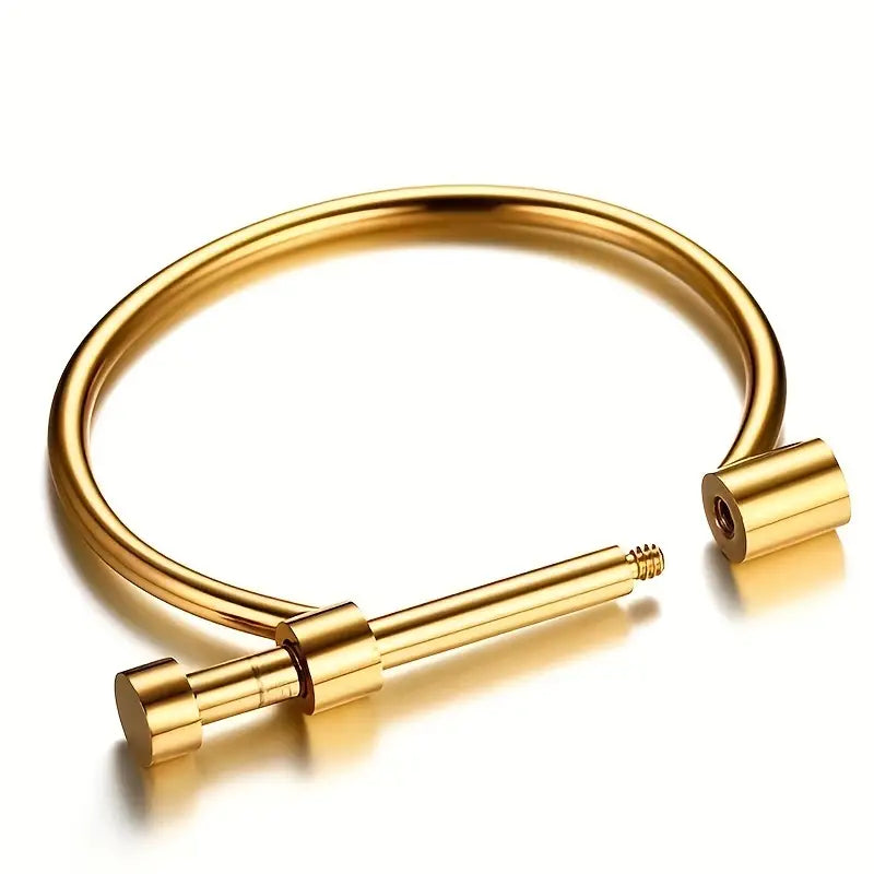 New Moon Gold Bar Bangle Bracelet