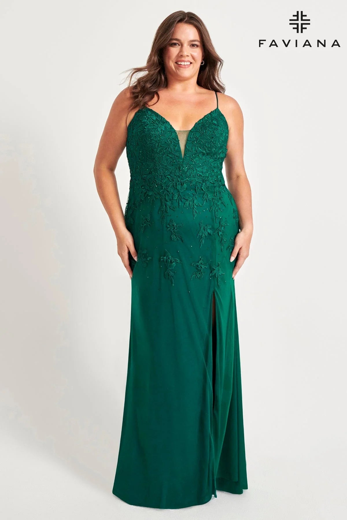 Forest Green Plus Size Tulle Prom Dress Long With Lace