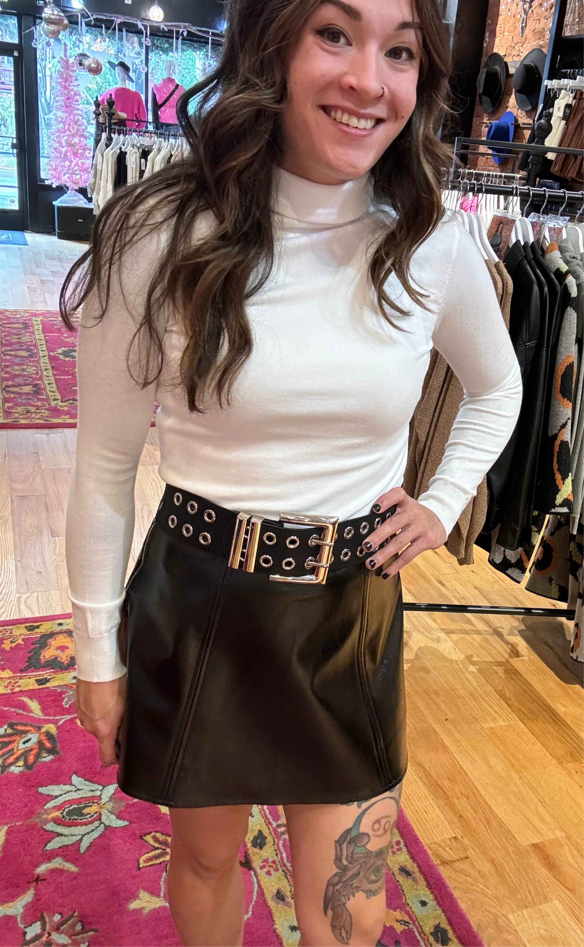 White Turtleneck Sweater Long Sleeve Top