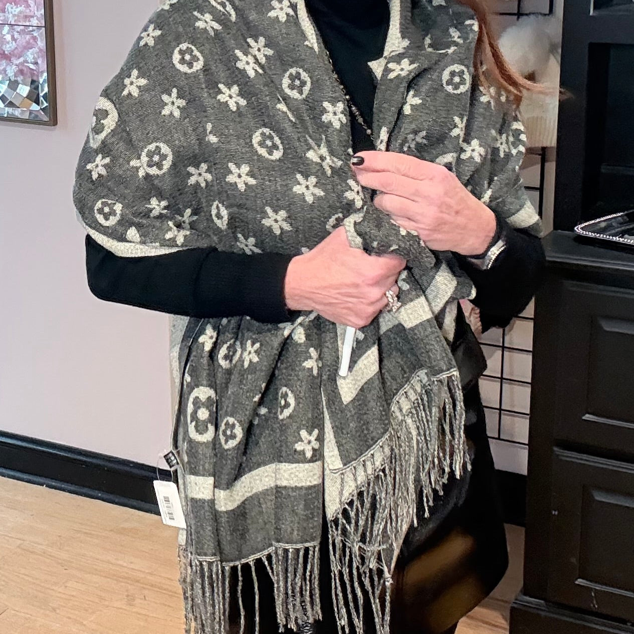 Designer Inspired Monogram Pattern Scarf