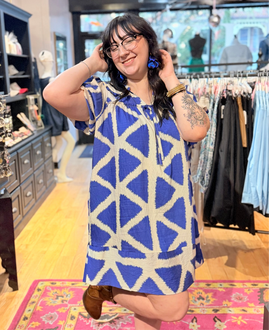 Blue Peter Pan Collar Mini Dress