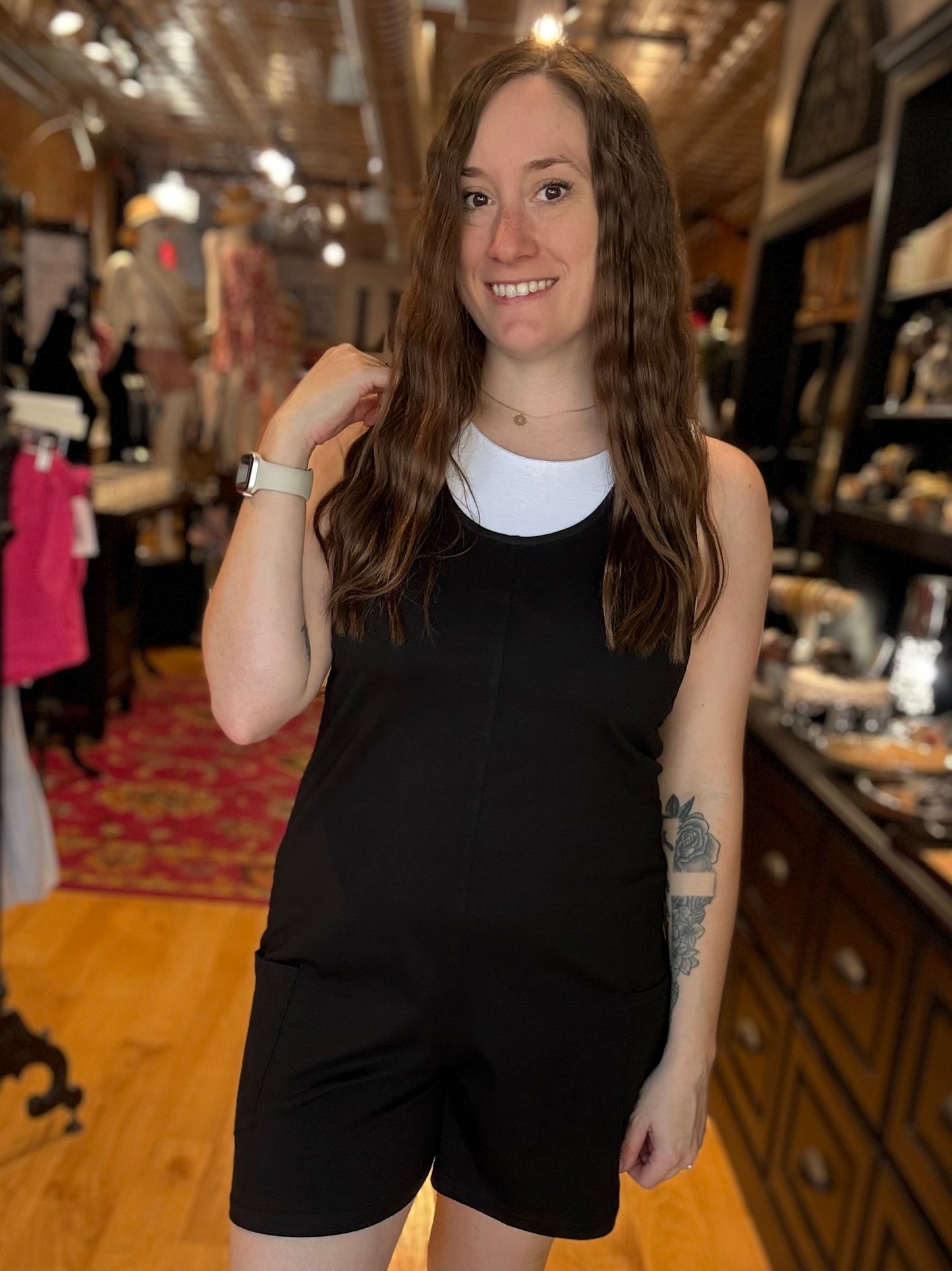 Black Solid Color Casual Backless Sleeveless Romper