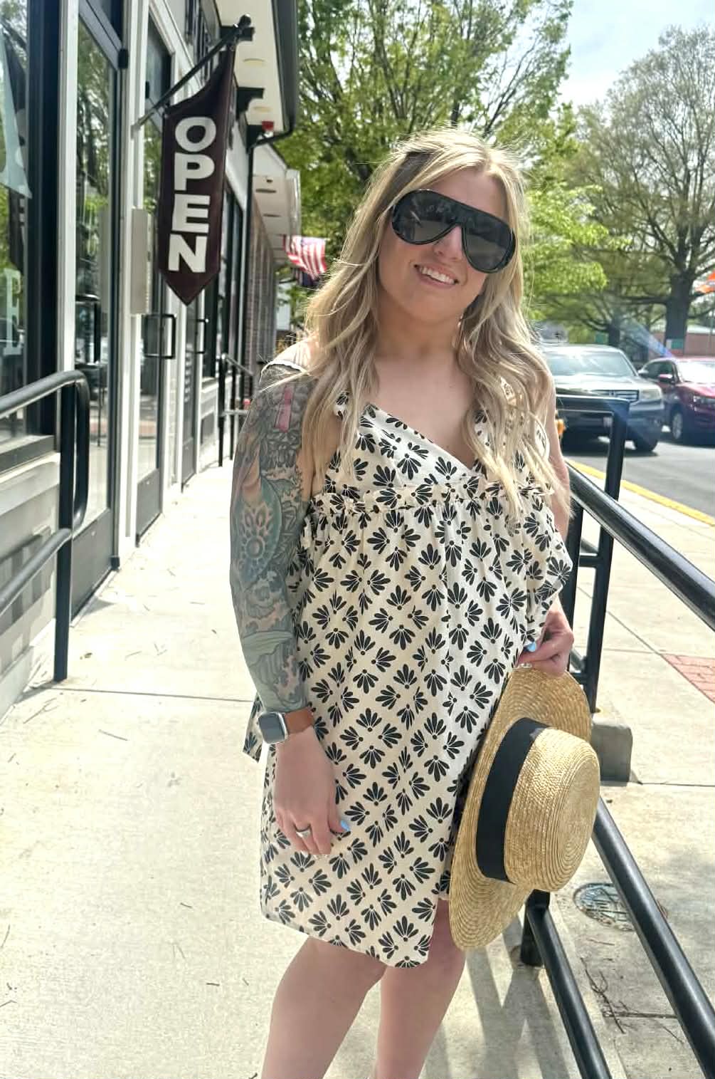 Coastal Getaway Floral Print Babydoll Mini Dress