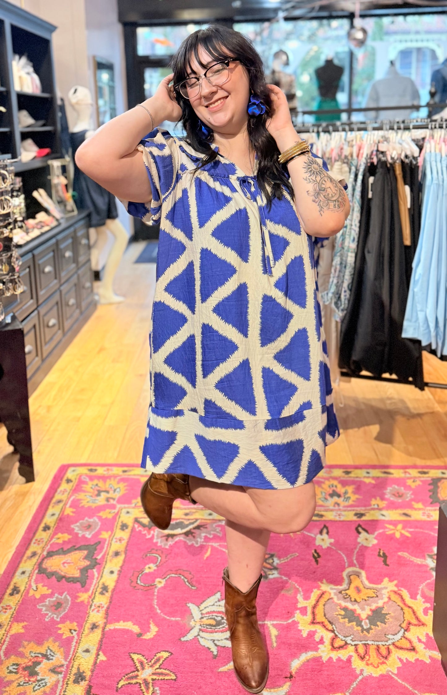 Blue Peter Pan Collar Mini Dress