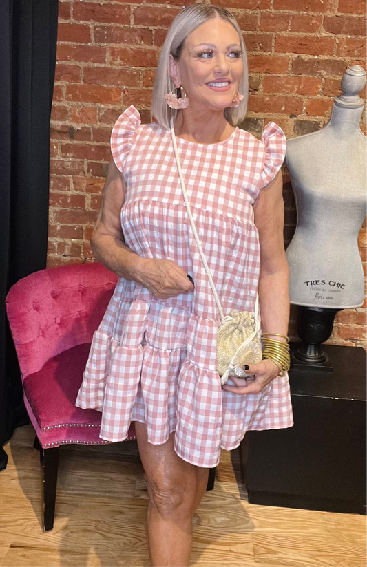 Pretty Picnic Gingham Tiered Dress