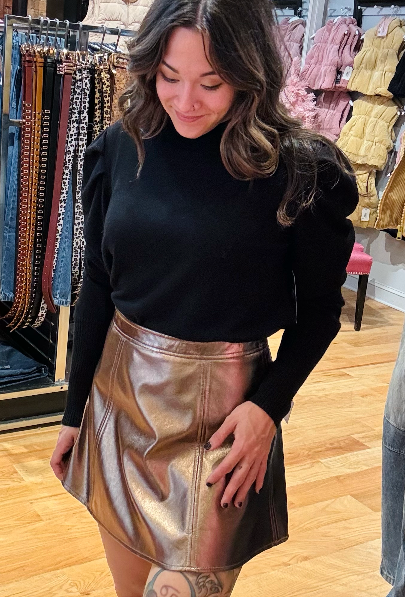 Minigonna metallizzata Flirty Days