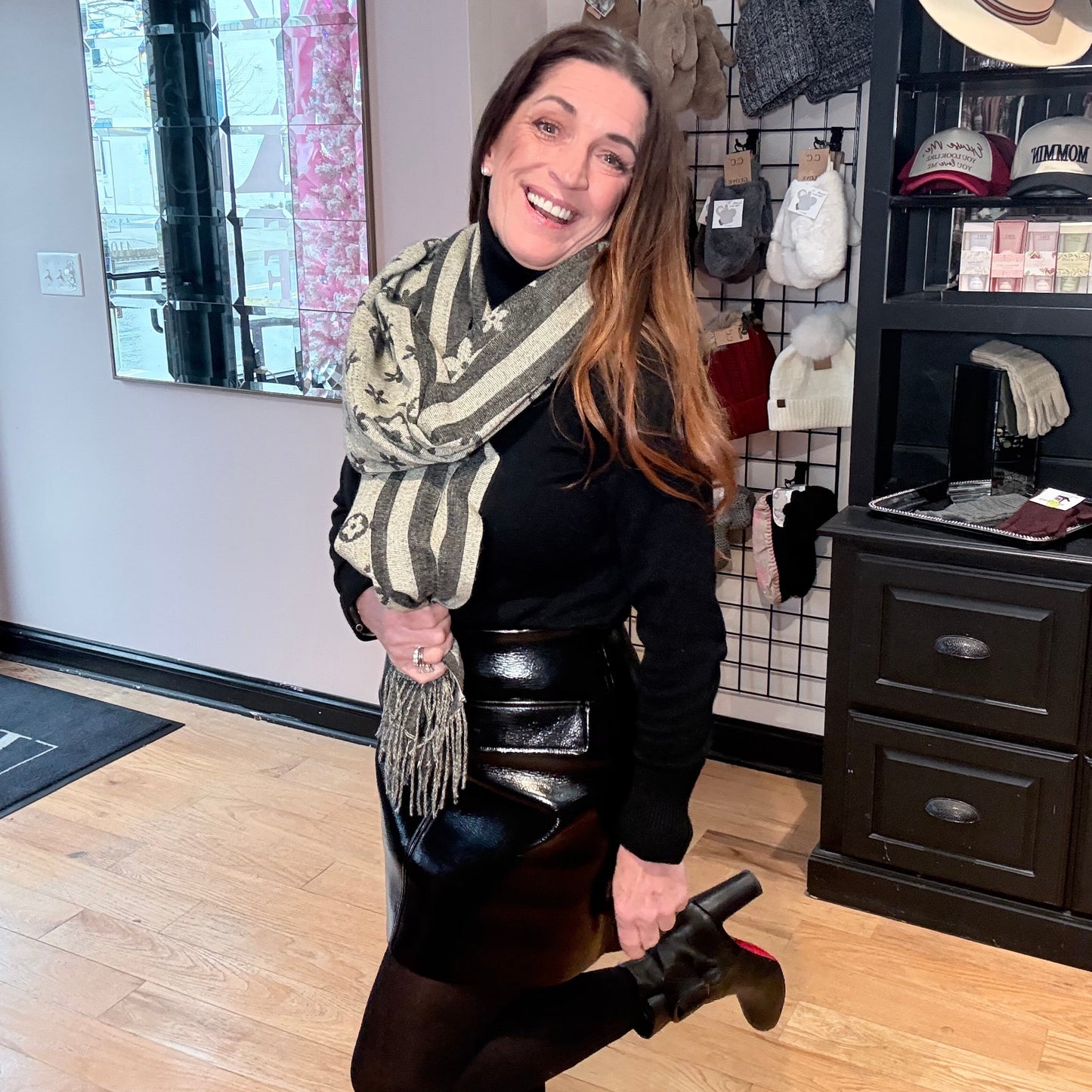 Designer Inspired Monogram Pattern Scarf