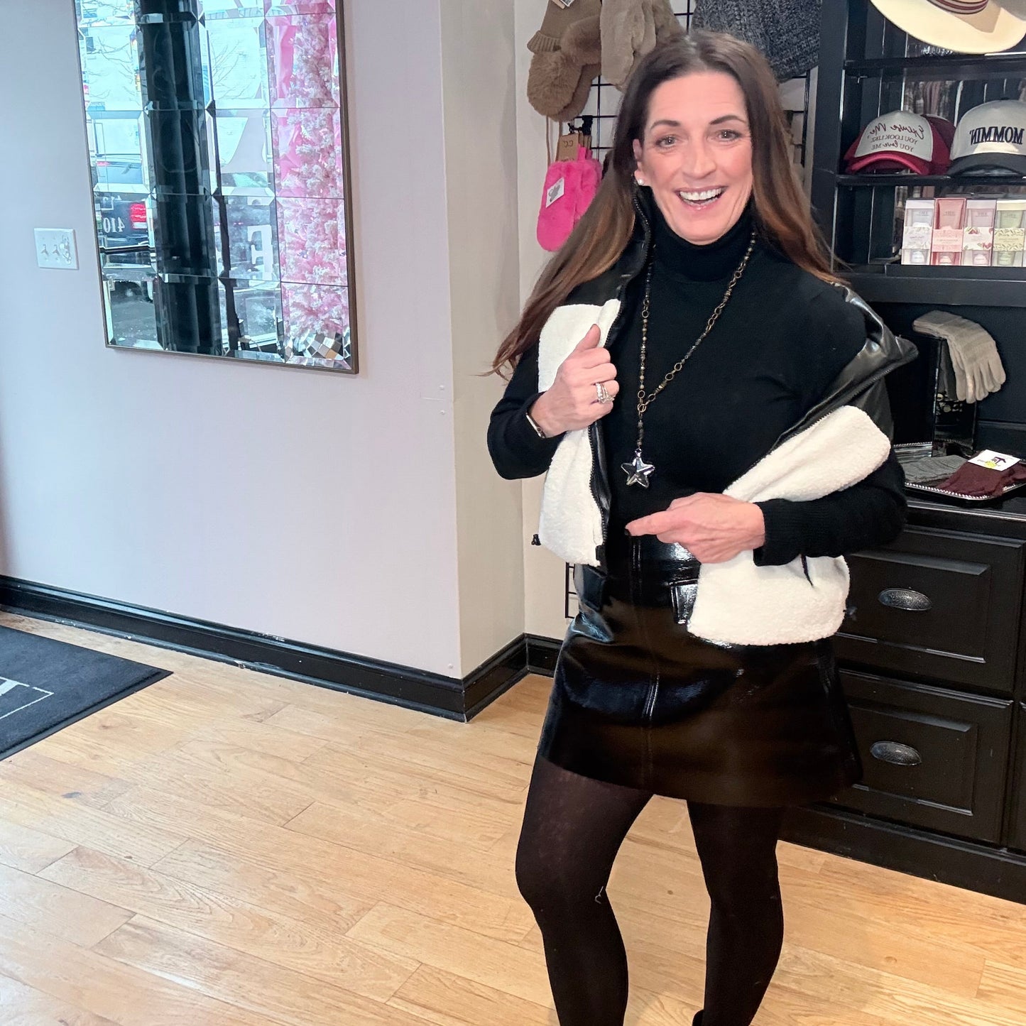 Wintertime Crush Reversible Leather Sherpa Vest