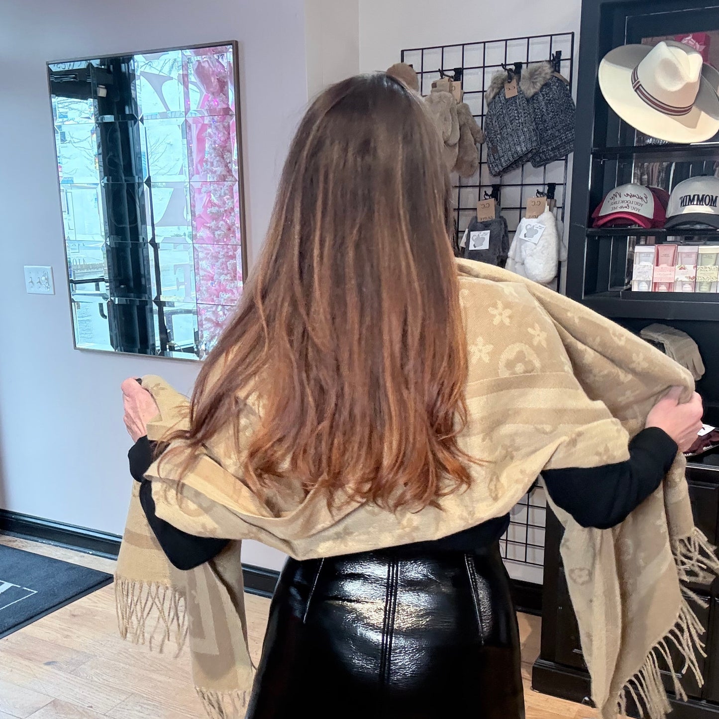 Designer Inspired Monogram Pattern Scarf