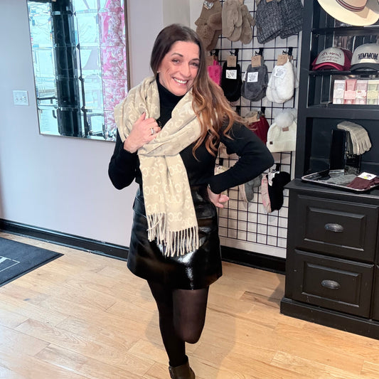 Designer Inspired Symbol Scarf