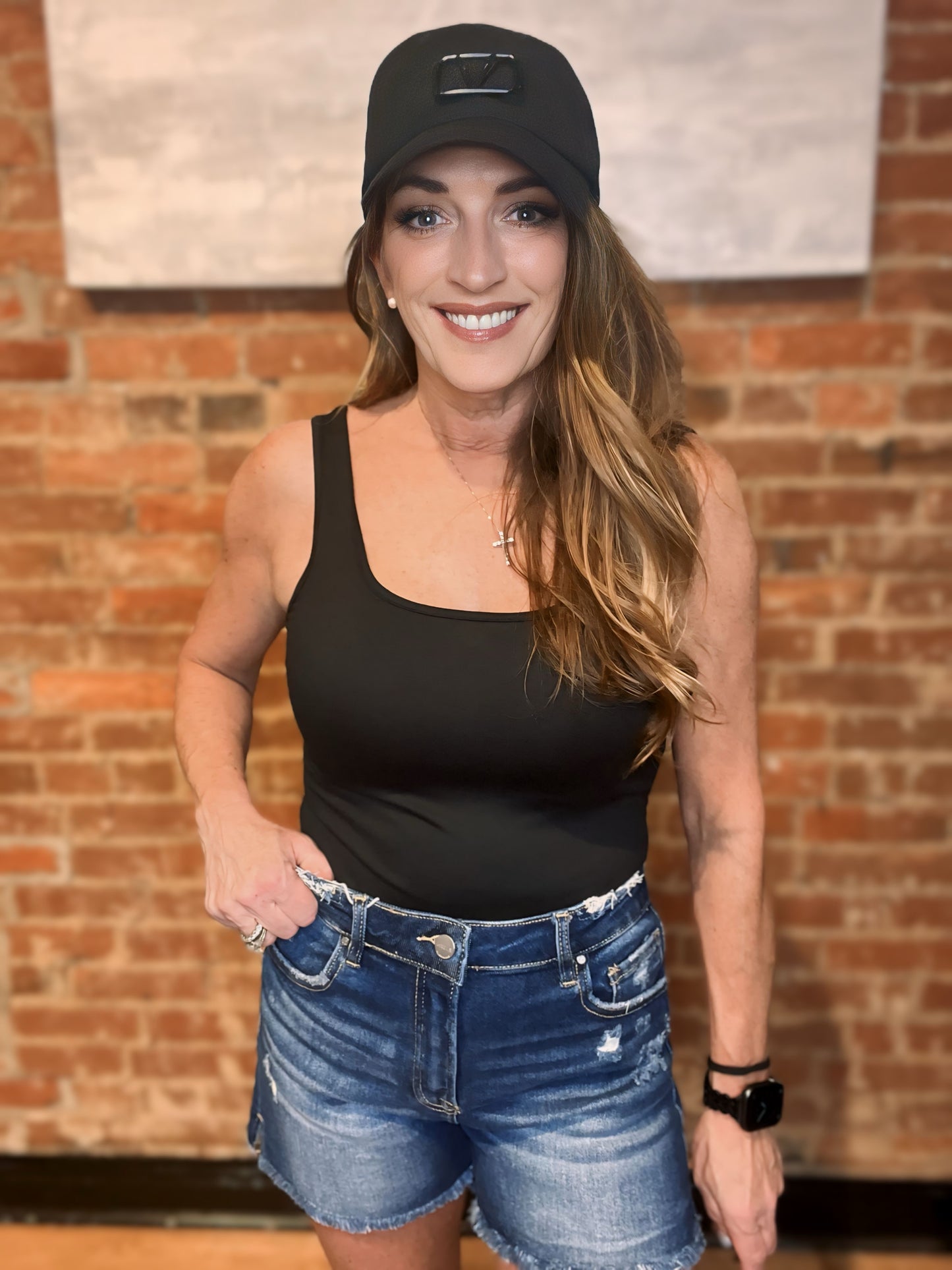 Risen Mid Rise Distressed Denim Shorts