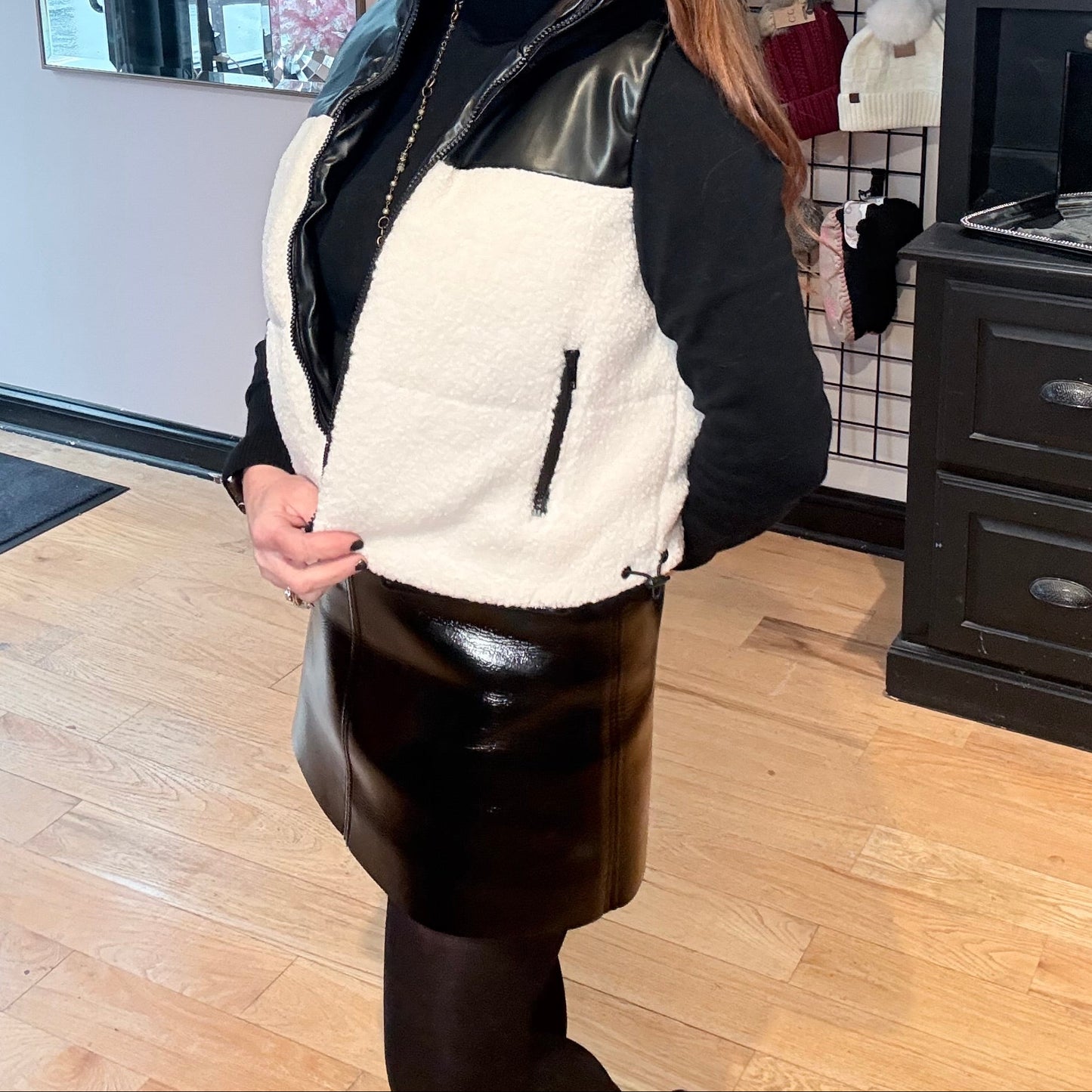 Wintertime Crush Reversible Leather Sherpa Vest