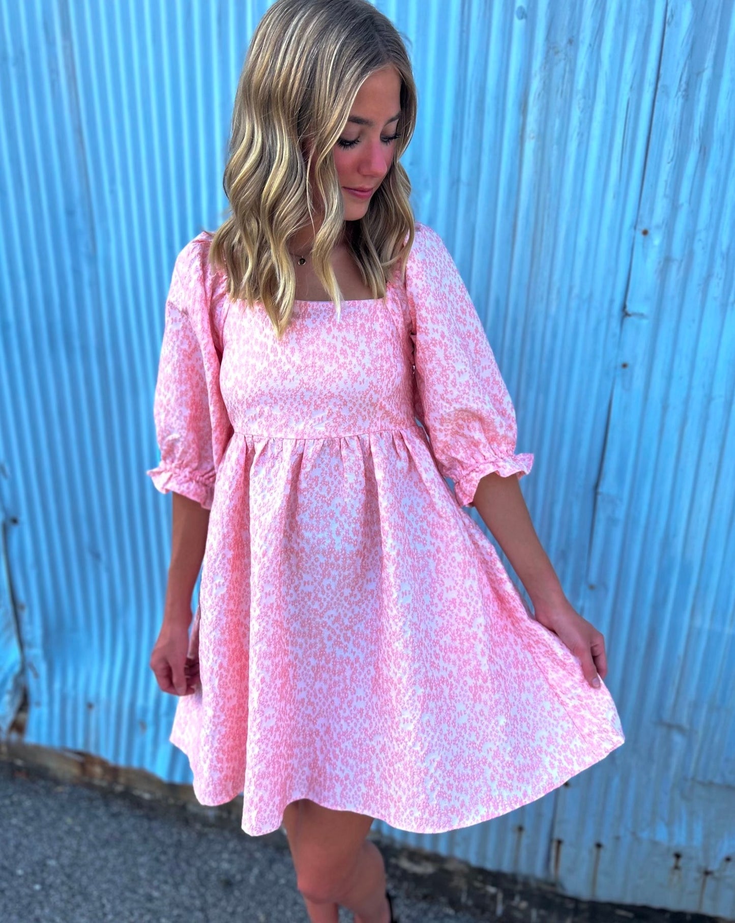 A Day In Georgetown Flower Babydoll Dress