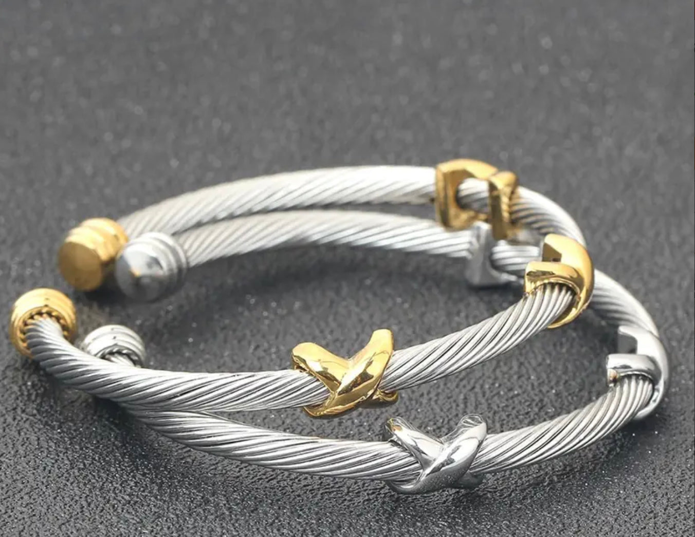 Gold and Silver Fashion Steel Bracelet Bangles