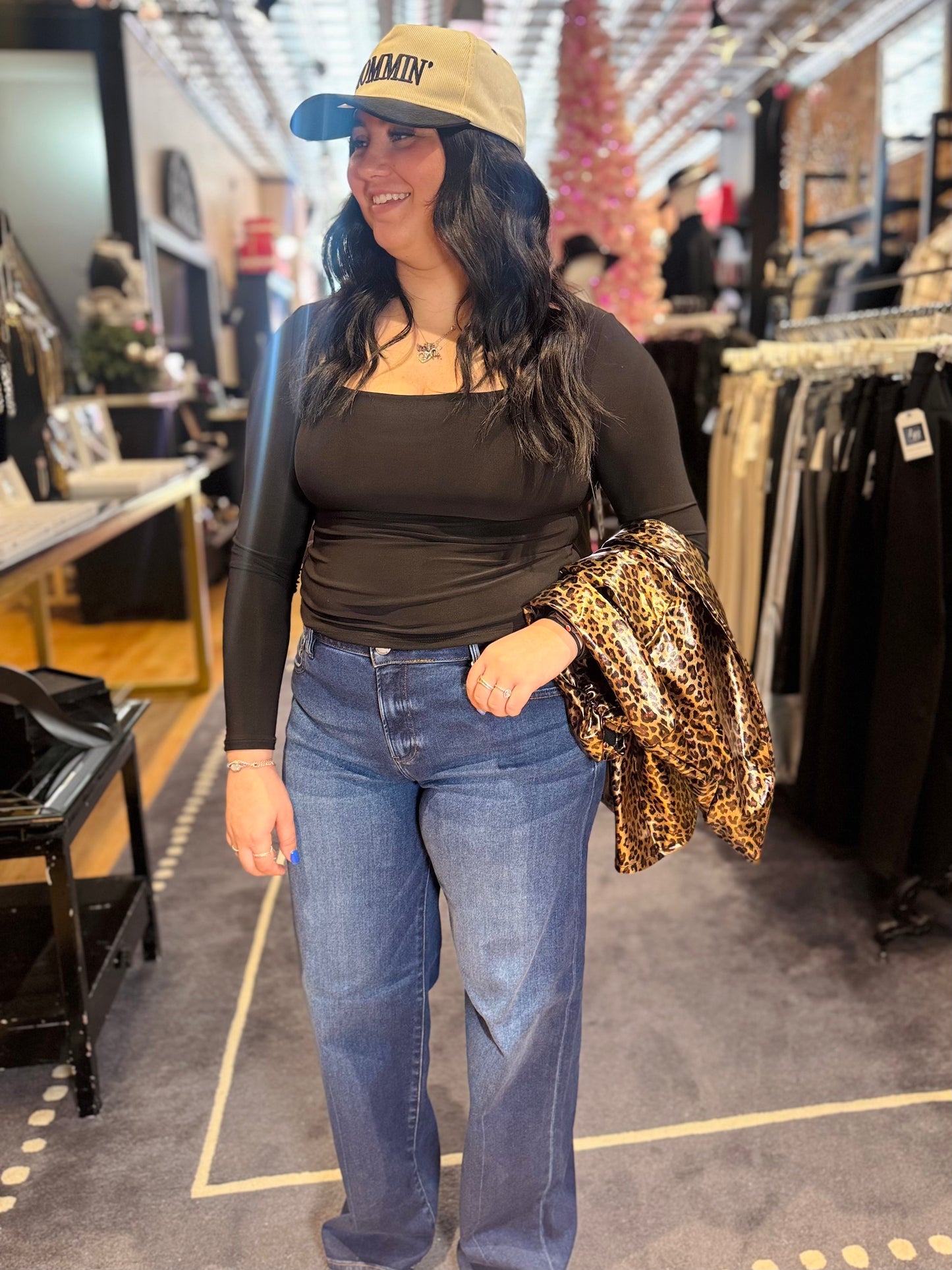 RISEN Mid Rise Wide Leg Baggy Jeans