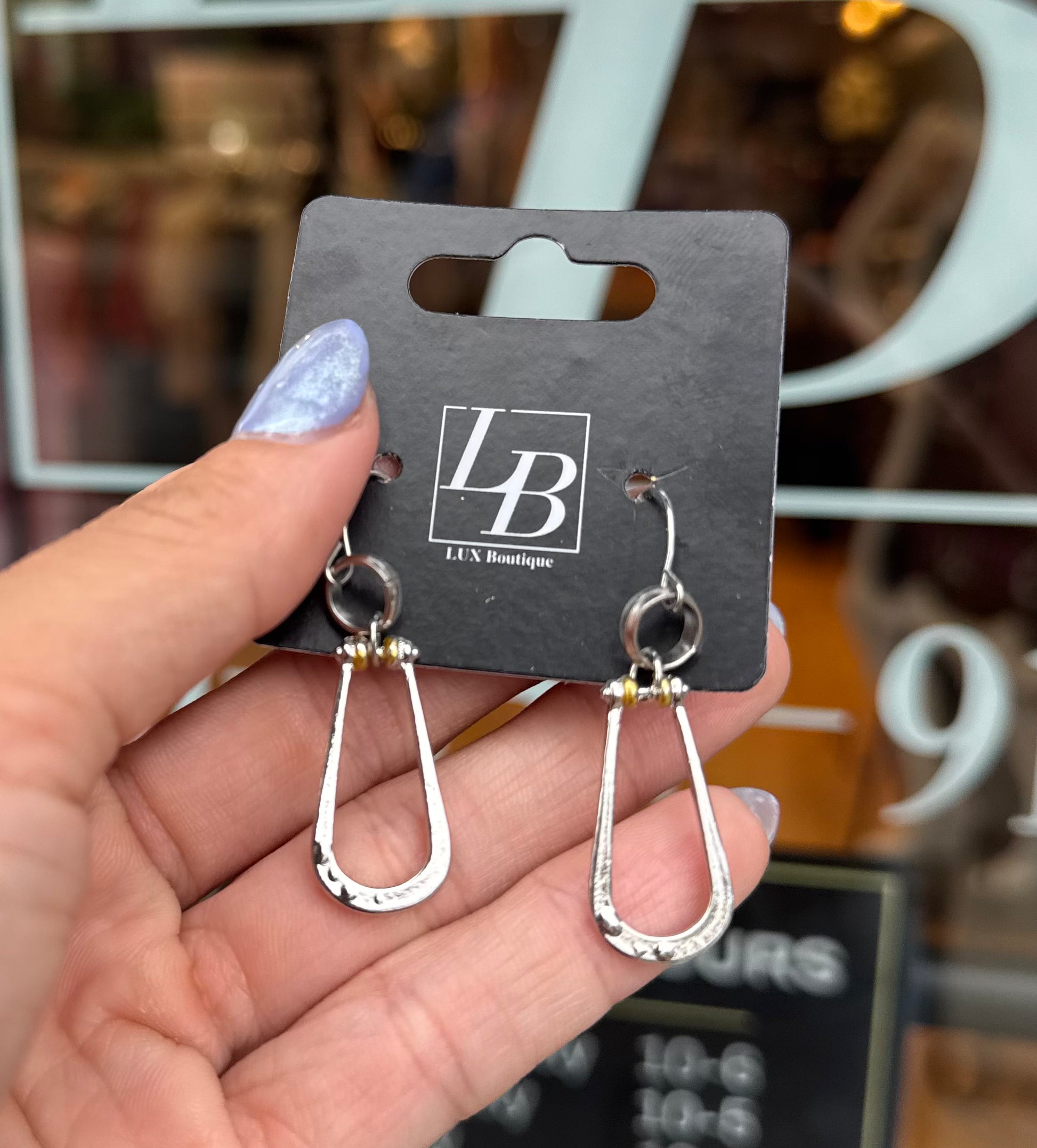 Gold and Silver Rustic Dangle Earrings
