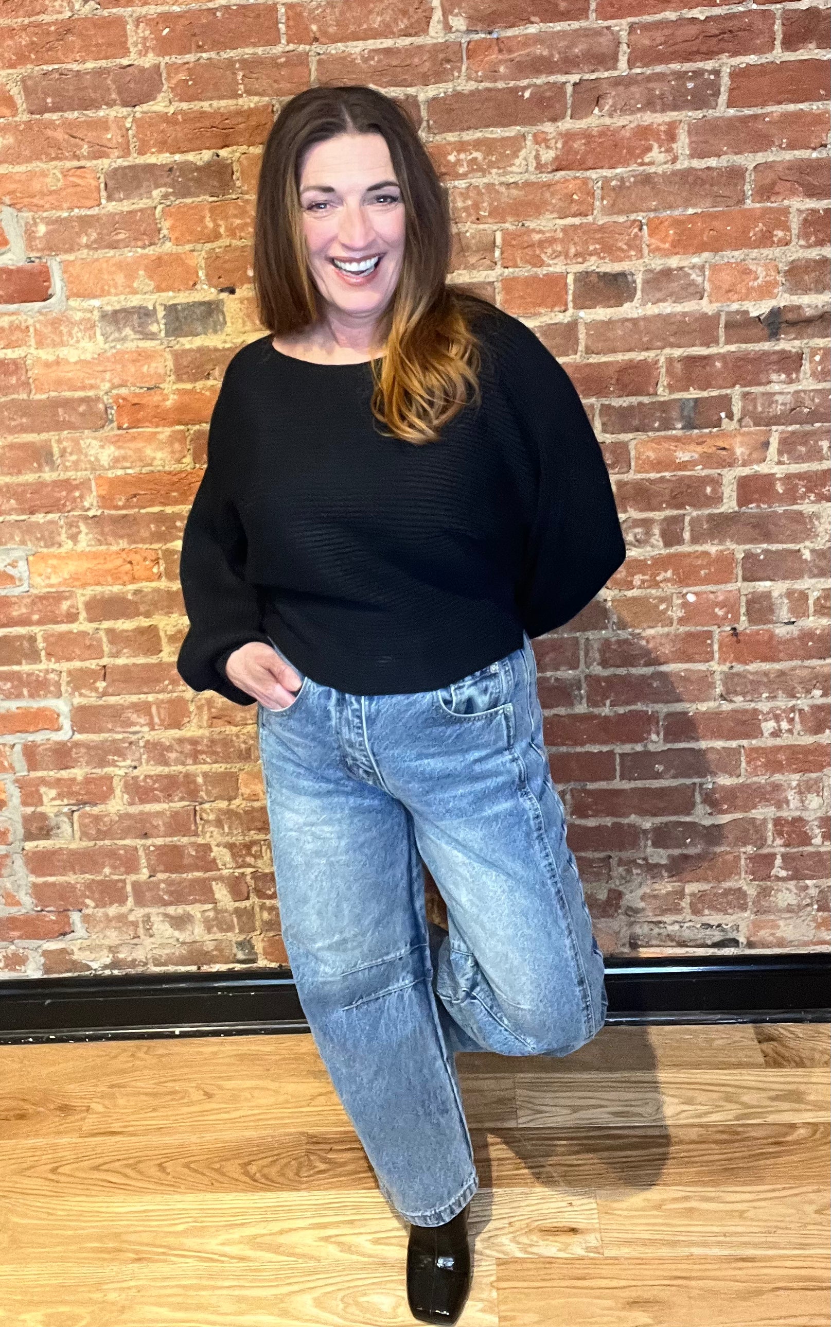 Medium Wash Francine Mid Rise Barrel Jeans
