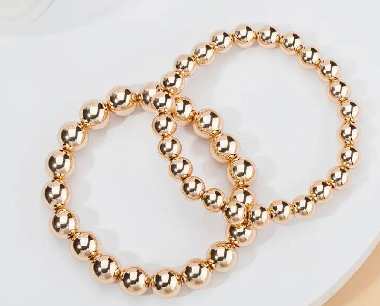 Gold Two Piece Beaded Bracelet 
