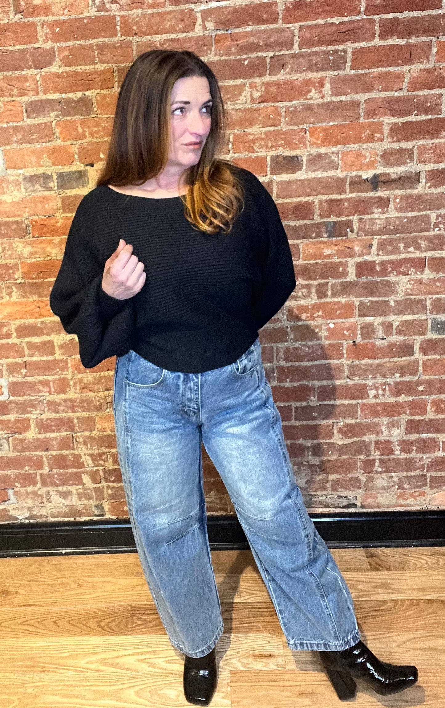Medium Wash Francine Mid Rise Barrel Jeans