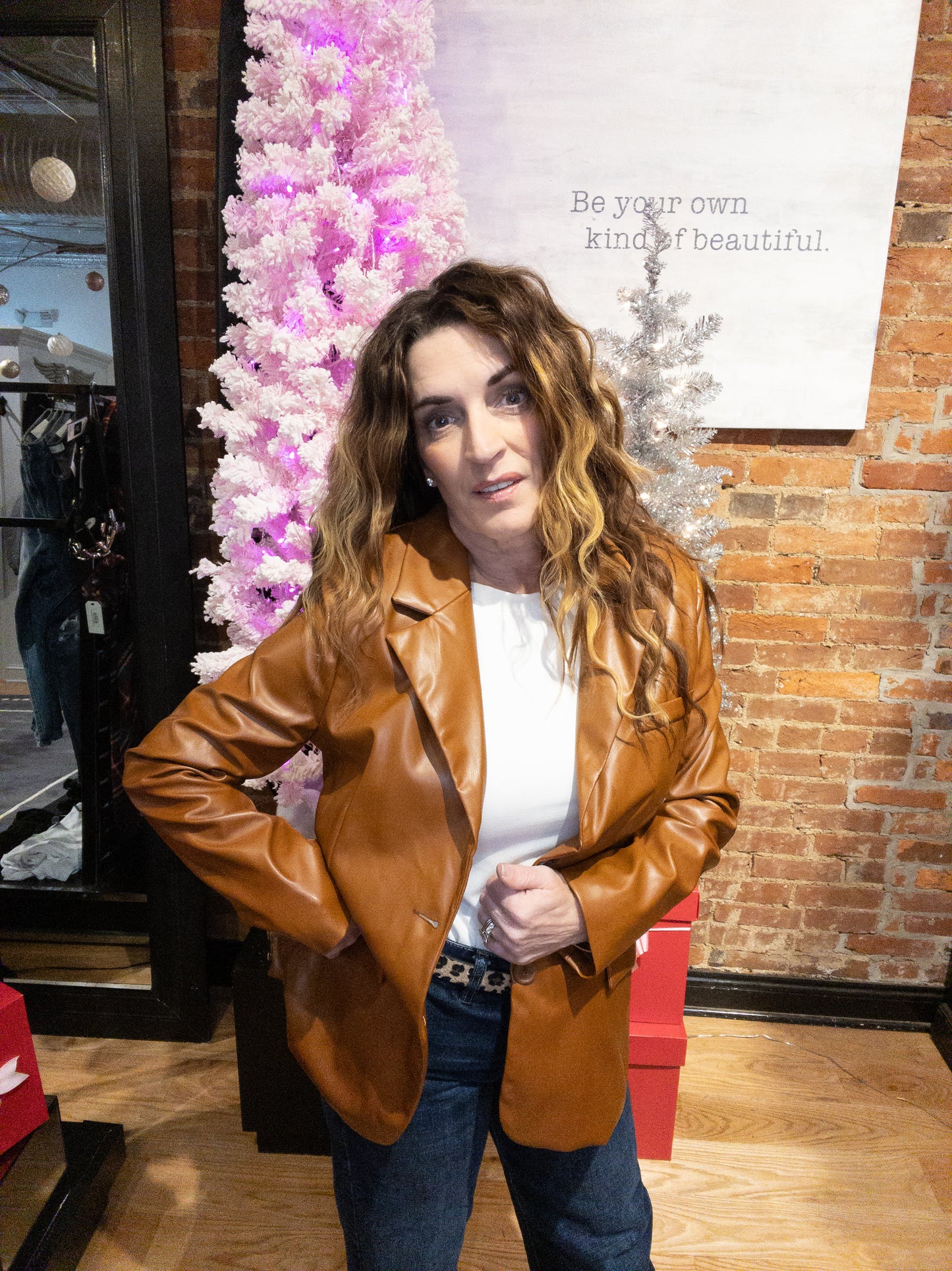 Boss Behavior Leather Blazer