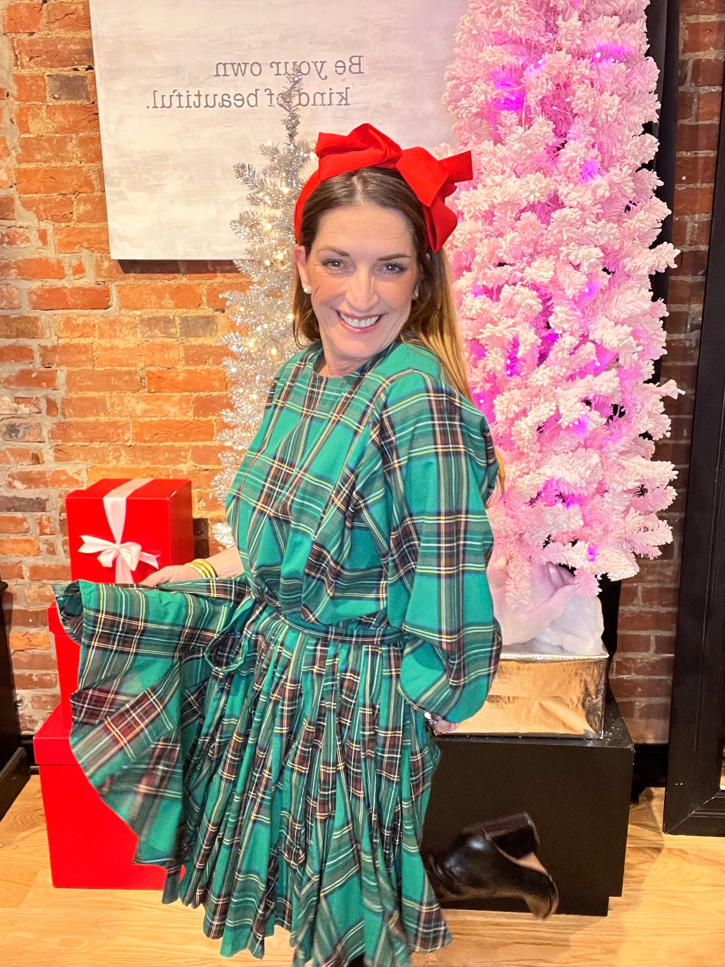 Pour the Punch Plaid Dress