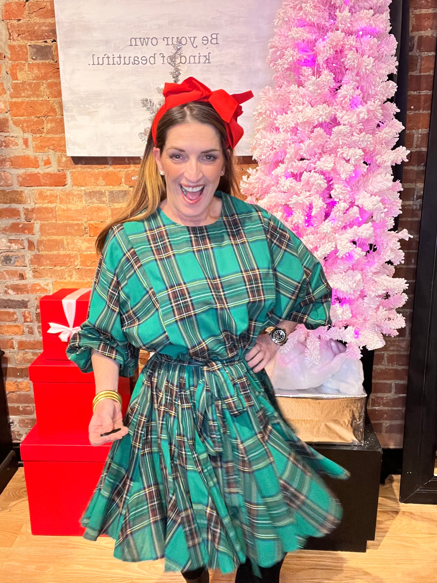 Pour the Punch Plaid Dress